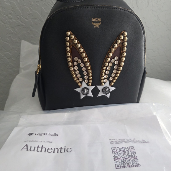 MCM Polke Bunny Backpack With Swarovski Accents LIMITED EDITION - Picture 2 of 12